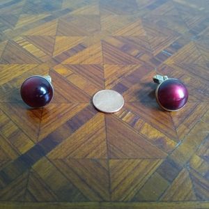 Vintage SWANK Gold Tone/Red Cabochon cufflinks